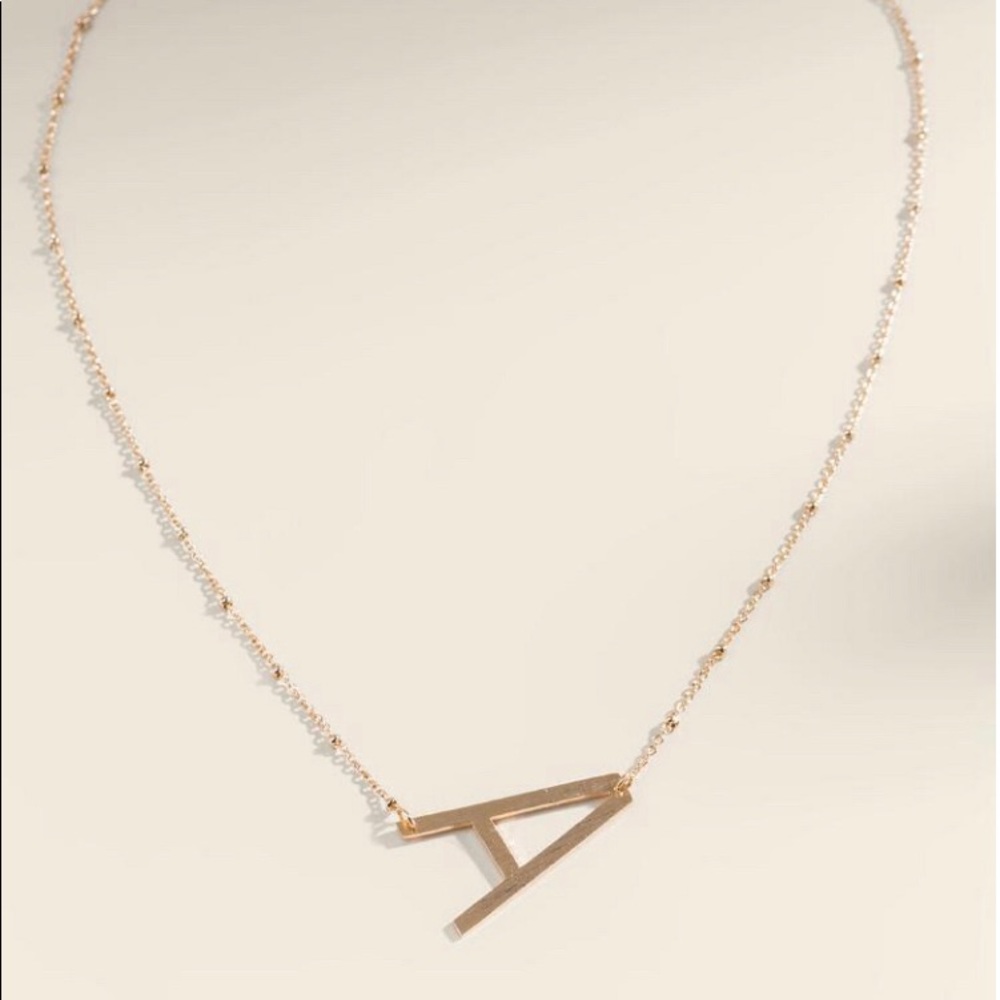 Gold Letter A Necklace